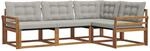 Vidaxl Outdoor Sofa Set 4 Pcs Natural And Light Grey