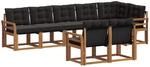 Vidaxl Outdoor Sofa Set 8 Pcs Natural And Black