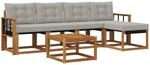 Outdoor-sofagarnitur 6 Stk. 5-sitzer Natur Und Hellgrau Vidaxl