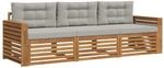 Outdoor-sofagarnitur 3 Stk. Natur Und Hellgrau Vidaxl