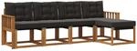 Vidaxl Outdoor Sofa Set 5 Pcs Natural And Black