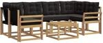 Outdoor-sofagarnitur 7 Stk. 6-sitzer Wei&szlig; Und Schwarz Vidaxl