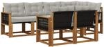 Outdoor-sofagarnitur 7 Stk. Natur Und Hellgrau Vidaxl