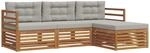 Outdoor-sofagarnitur 4 Stk. 3-sitzer Natur Und Hellgrau Vidaxl