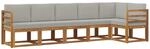 Outdoor-sofagarnitur 6 Stk. 6-sitzer Natur Und Hellgrau Vidaxl