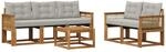 Outdoor-sofagarnitur 6 Stk. 5-sitzer Natur Und Hellgrau Vidaxl