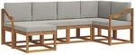 Outdoor-sofagarnitur 6 Stk. 6-sitzer Natur Und Hellgrau Vidaxl