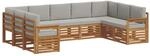 Outdoor-sofagarnitur 9 Stk. 9-sitzer Natur Und Hellgrau Vidaxl