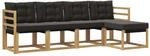 Vidaxl Outdoor Sofa Set 5 Pcs White And Black