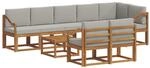 Outdoor-sofagarnitur 9 Stk. 8-sitzer Natur Und Hellgrau Vidaxl