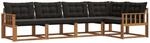 Vidaxl Outdoor Sofa Set 5 Pcs Natural And Black
