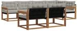 Outdoor-sofagarnitur 7 Stk. 7-sitzer Natur Und Hellgrau Vidaxl