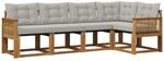 Outdoor-sofagarnitur 5 Stk. 5-sitzer Natur Und Hellgrau Vidaxl