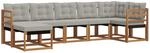 Vidaxl Outdoor Sofa Set 7 Pcs Natural And Light Grey
