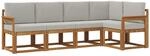 Outdoor-sofagarnitur 5 Stk. 5-sitzer Natur Und Hellgrau Vidaxl
