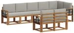Outdoor-sofagarnitur 8 Stk. 8-sitzer Natur Und Hellgrau Vidaxl
