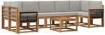 Outdoor-sofagarnitur 6 Stk. 7-sitzer Natur Und Hellgrau Vidaxl