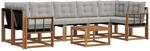 Vidaxl Outdoor Sofa Set 8 Pcs Natural And Light Grey