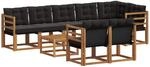 Vidaxl Outdoor Sofa Set 9 Pcs Natural And Black