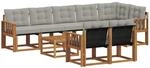 Outdoor-sofagarnitur 9 Stk. 8-sitzer Natur Und Hellgrau Vidaxl