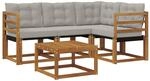 Vidaxl Outdoor Sofa Set 5 Pcs Natural And Light Grey