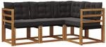 Vidaxl Outdoor Sofa Set 4 Pcs Natural And Black