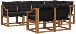 Vidaxl Outdoor Sofa Set 7 Pcs Natural And Black