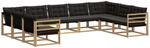 Outdoor-sofagarnitur 9 Stk. 9-sitzer Wei&szlig; Und Schwarz Vidaxl