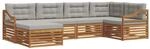 Outdoor-sofagarnitur 6 Stk. 6-sitzer Natur Und Hellgrau Vidaxl