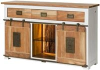 Sideboard Mango / Altholz Wei&szlig; Lackiert 150x45x90 (bxtxh) Montiert Railway Lux 500