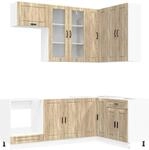 K&uuml;cheneinheit Porto 8 Stk. Sonoma-eiche Holzwerkstoff Vidaxl