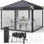 Faltpavillon 3x3m Mit Moskitonetzen, Wasserdicht, Uv-schutz 50+