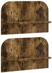 Wandregal 2 Stk. R&auml;uchereiche 60 X 13,5 X 37,5 Cm Holzwerkstoff Vidaxl