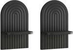 Wandregal 2 Stk. Schwarz 23 X 13,5 X 37,5 Cm Holzwerkstoff Vidaxl