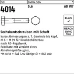 Sechskantschraube Iso 4014 M.schaft M 36 X 260 5.6 W7