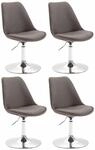 Clp - 4er Set Esszimmerst&uuml;hle Maverick Stoff Dunkelgrau Chrom