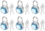 6er Set Mini Vorh&auml;ngeschl&ouml;sser Mit Schl&uuml;ssel, Hellblau, Metall, F&uuml;r...