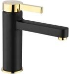 Rea - Waschbeckenarmatur Polo Schwarz Gold Low