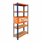 Relaxdays Schwerlastregal, Hbt: 180x75x30 Cm, Traglast 875 Kg, 5 Mdf-ebenen,