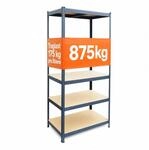 Relaxdays Schwerlastregal, Hbt: 180x90x40 Cm, Traglast 875 Kg, 5 Mdf-ebenen,