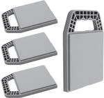 Unterlegplatten F&uuml;r Wohnwagen St&uuml;tzen 22 X 16 Cm Grau Stapelbar - 4er Set -