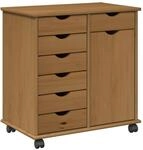 Rollschrank Moss 63,5 X 39 X 65,5 Cm Massivholz Kiefer Vidaxl