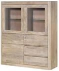 Highboard Mango Wei&szlig; Lackiert 128x40x145 Cm Montiert Toronto 303