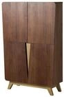 Highboard Nussbaum-echtholzfurnier Braun Lackiert 100x40x145 Cm Teilmontiert