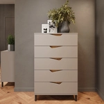 Kommode Marelle, Greige/artisan, 76 X 120 Cm Mit 5 Schubladen, Vicco