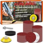 Schleifpapier 50mm Klett 100 St&uuml;ck K&ouml;rnung 60 F&uuml;r Akkuschrauber