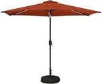 Vidaxl Garden Parasol With Led Lights And Base 3 X 3 M Polyester