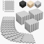 Relaxdays Bodenschutzmatte, 54er Set, 30x30 Cm, 5 M&sup2;, Mit Rand, Schalld&auml;mmend,