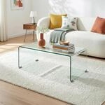 Couchtisch V&auml;sas 90x45x35 Cm Geh&auml;rtetes Glas Transparent