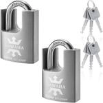 Hochsicherheits-vorh&auml;ngeschloss Edelstahl 40mm, Gleichschlie&szlig;end, 2er-pack, 6